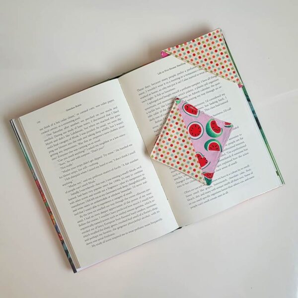 Fabric Bookmark - Watermelon Dot