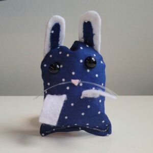 Bunny Pocket Pet - Blue Dotted Swiss