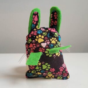 Bunny Pocket Pet - Green Pawprints