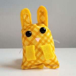 Bunny Pocket Pet - Yellow Plaid