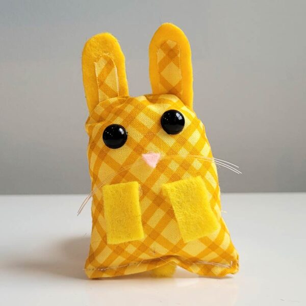 Bunny Pocket Pet - Yellow Plaid