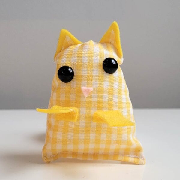 Cat Pocket Pet - Yellow Gingham