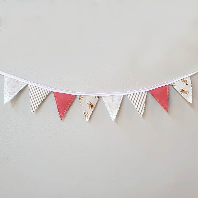 Mini Fabric Bunting - Xmas Gingerbread