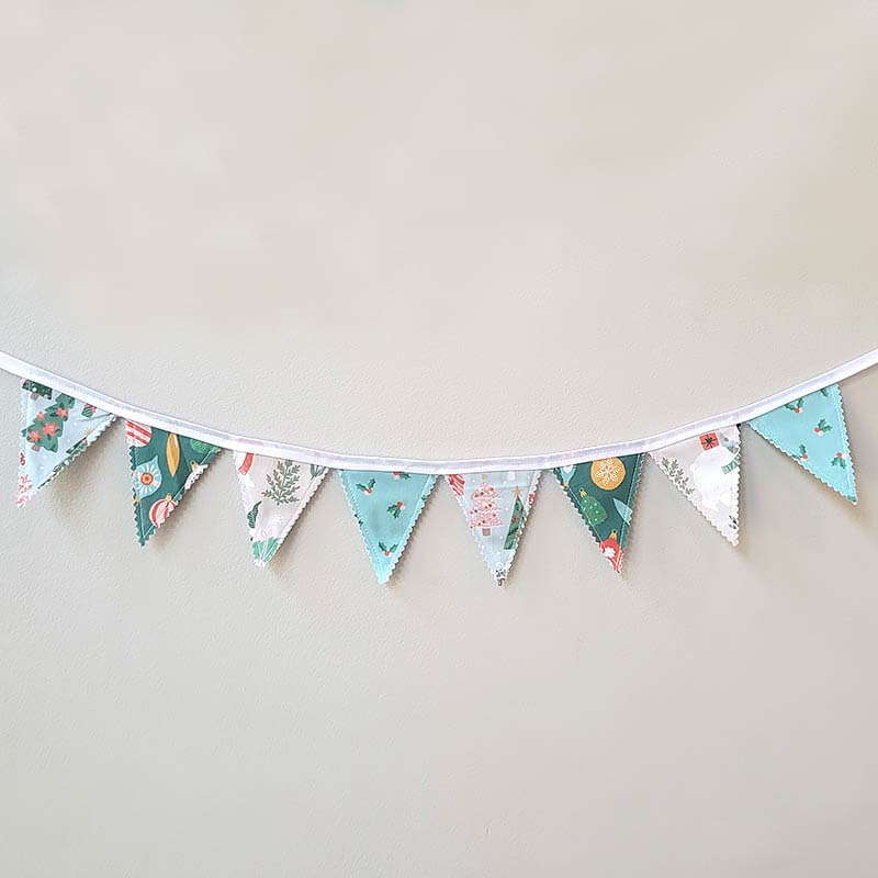 Mini Fabric Bunting - Xmas Trees