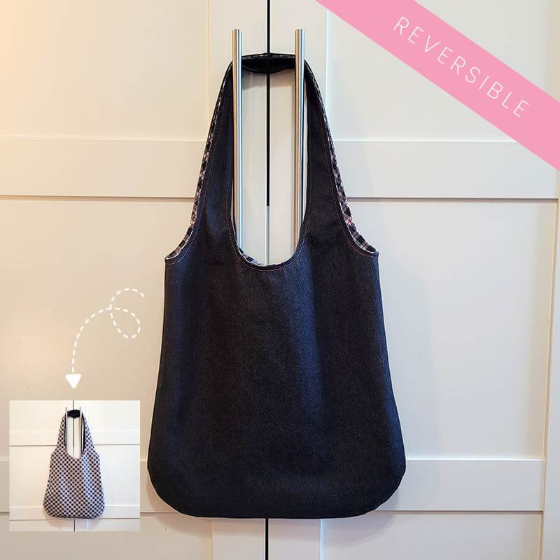 Revsersible Boho Tote - Plaid