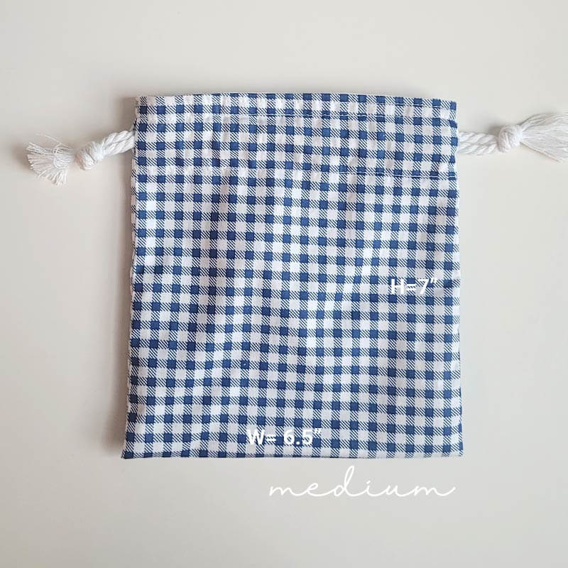 Gift Bag - Blue Gingham (med)