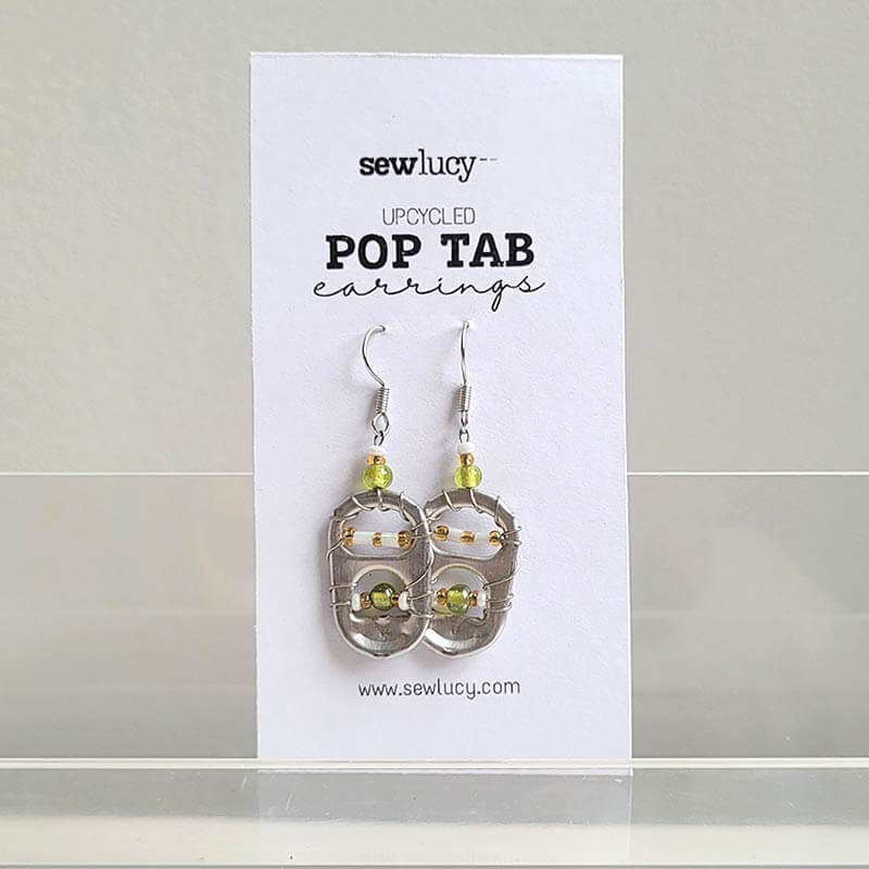 Lime Twist Pop Tab Earrings