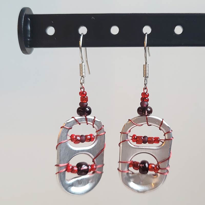 Cherry Blaze Pop Tab Earrings