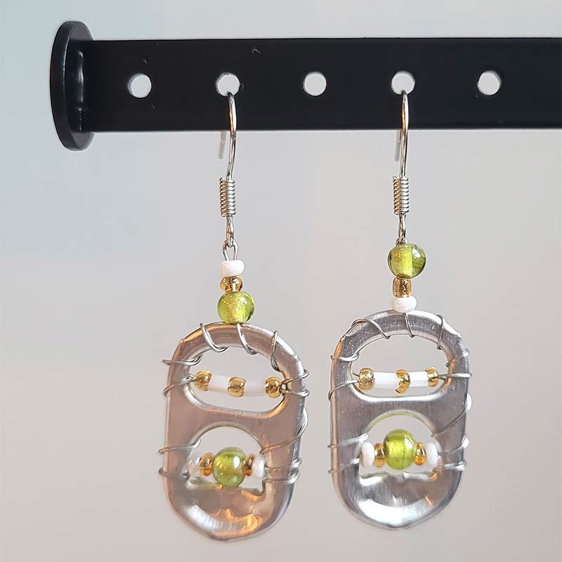 Lime Twist Pop Tab Earrings