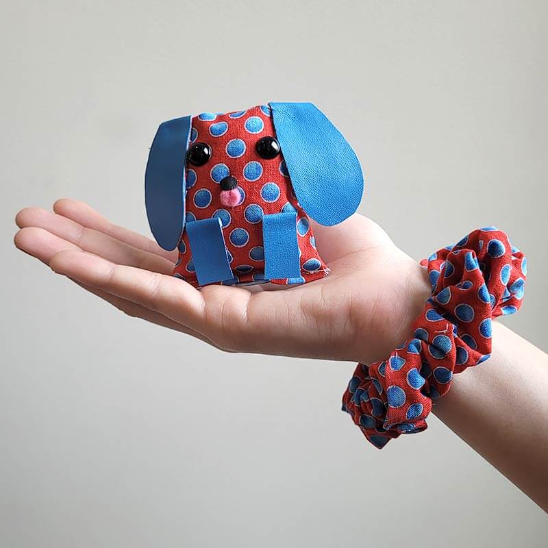 Scrunchie - Red and Blue Dot