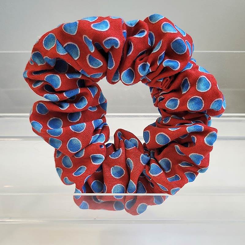 Scrunchie - Red and Blue Dot