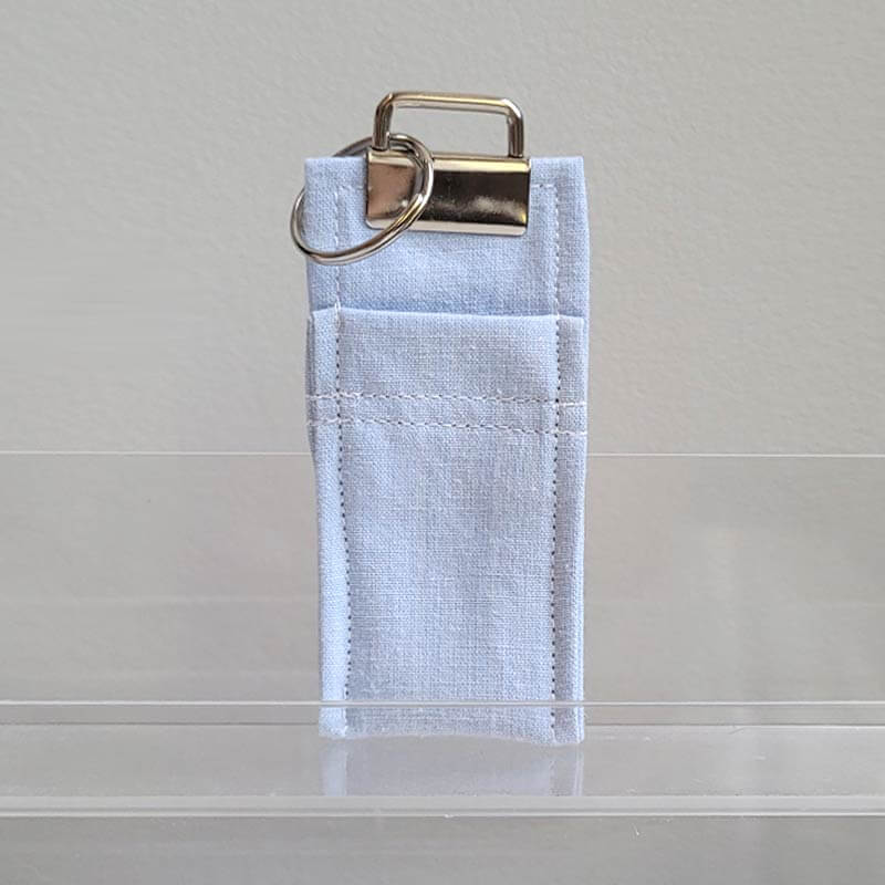 Light Denim Lip Balm Holder – Handmade Keychain | Sew Lucy