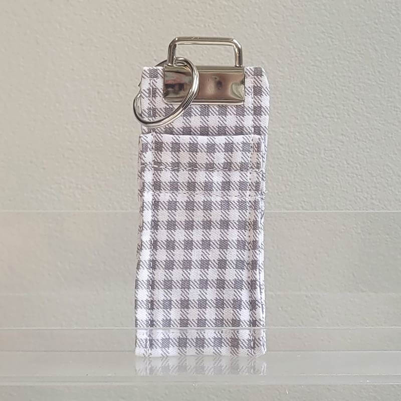 Lip Balm Holder - Grey Gingham