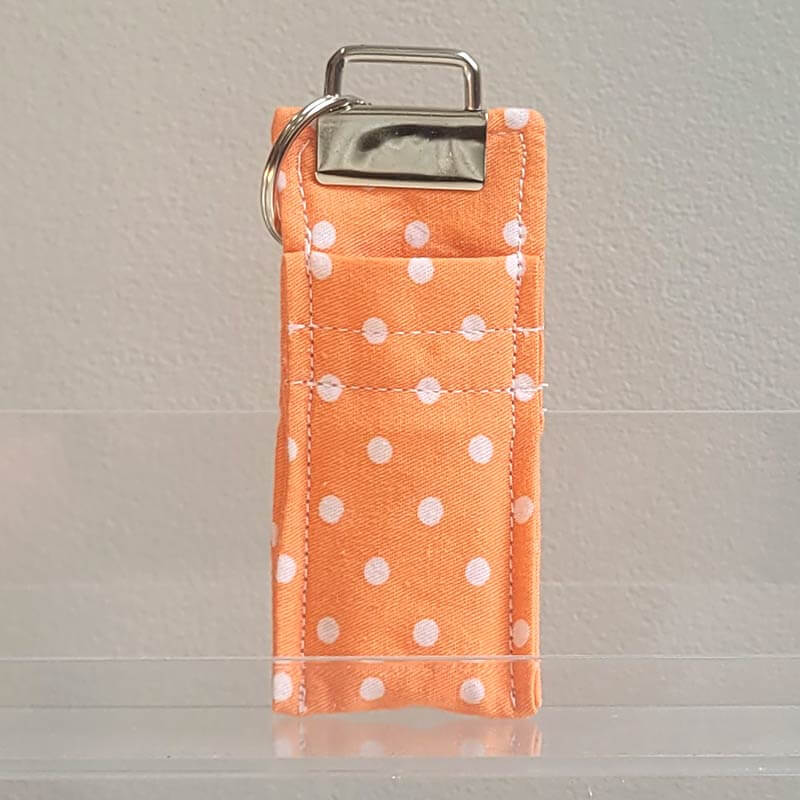 Lip Balm Holder - Orange White Dot